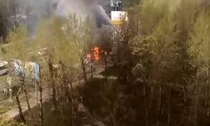 На юге Москвы сгорел дотла троллейбус. Пассажиры успели спастись