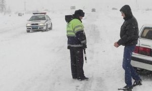 В Алтайском крае водитель из-за снегопада сбил группу детей