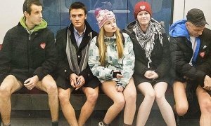Москвичи присоединились к всемирной акции «В метро без штанов»