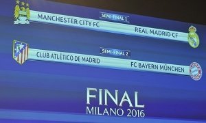 «Реал» в полуфинале Лиги чемпионов сыграет с «Манчестер Сити», а «Бавария» с «Атлетико»