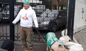 «Паркмен» Алтухов и свинья по имени Максим провели акцию протеста у здания Дептранса