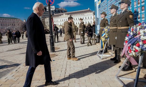 Biden Visits Kyiv, Ukraine’s Embattled Capital, as Air-Raid Siren Sounds