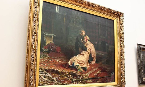 Пьяный посетитель Третьяковской галереи повредил картину «Иван Грозный и его сын Иван»