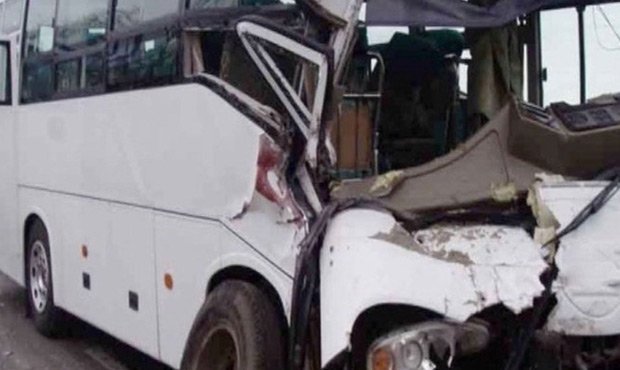 В подмосковных Мытищах столкнулись два рейсовых автобуса. Пострадали 12 человек