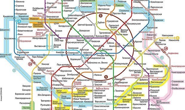 Опубликована схема московского метрополитена 2023 года